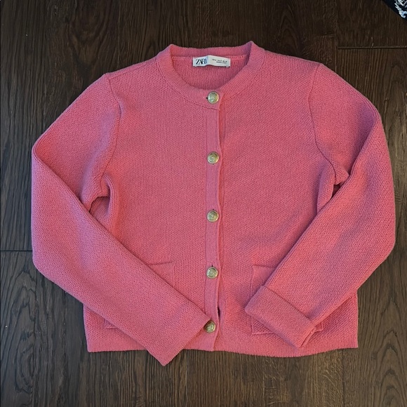 Zara Pink Knit Cardigan with Buttons - Picture 2 of 8